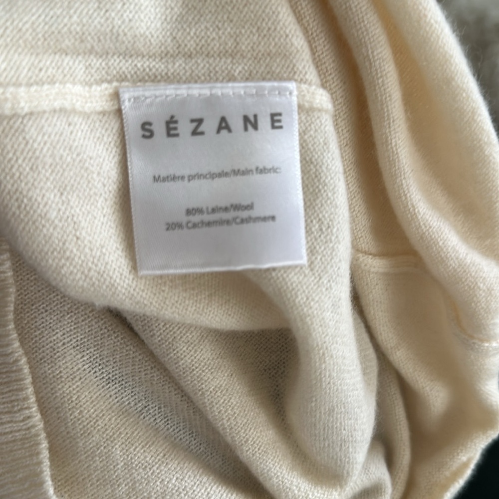 Sezane wool cashmere blend sweater Ruffle Jumper - Picture 5 of 5